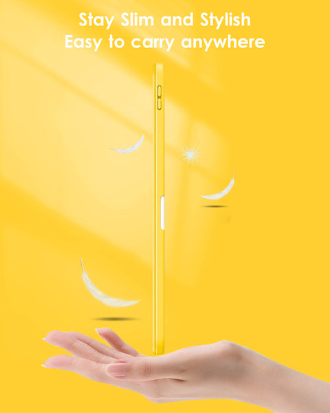 DTTO iPad 10th Generation Case 10.9 Inch 2022, Slim Tri-fold Stand Soft TPU Back with Pencil Holder for iPad 10 Case - Support Touch ID, Auto Sleep/Wake, and Honeycomb Grid Cushion, Black