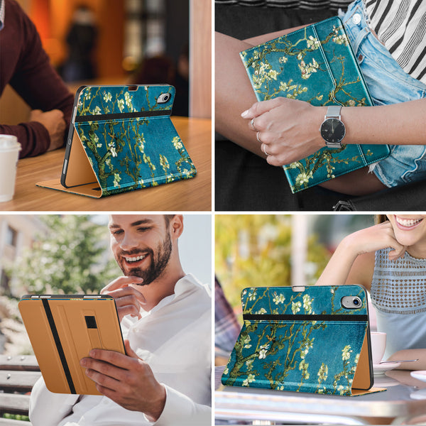 DTTO iPad Air 5th Generation Case (2022) / iPad Air 4th Generation Case (2020) 10.9 Inch, Premium Leather Business Folio Stand Cover with Pencil Holder [2nd Pencil Charging] for iPad Air 5/4, Brown