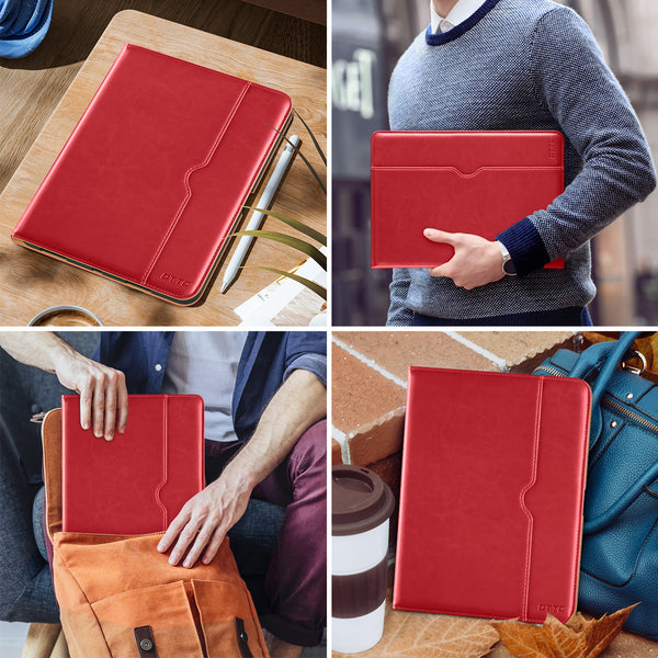 DTTO iPad Pro 12.9 6th / 5th / 4th / 3rd Generation Case 2022/2021/2020/2018, Premium Leather Folio Stand Cover with Built-in Apple Pencil Holder -Auto Wake/Sleep and Multi Viewing Angles,Brown