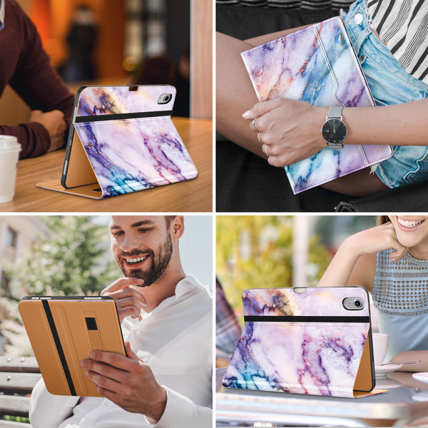 DTTO iPad Air 5th Generation Case (2022) / iPad Air 4th Generation Case (2020) 10.9 Inch, Premium Leather Business Folio Stand Cover with Pencil Holder [2nd Pencil Charging] for iPad Air 5/4, Brown