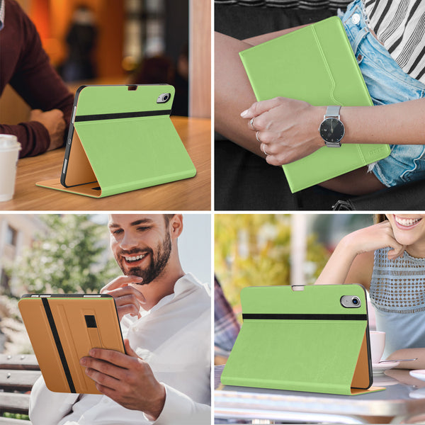 DTTO iPad Air 5th Generation Case (2022) / iPad Air 4th Generation Case (2020) 10.9 Inch, Premium Leather Business Folio Stand Cover with Pencil Holder [2nd Pencil Charging] for iPad Air 5/4, Brown