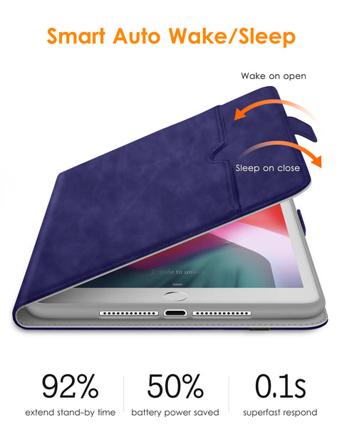 DTTO for iPad 9.7 Inch 5th/6th Generation 2018/2017 Case with Apple Pencil Holder, Premium Leather Folio Stand Cover Case for Apple iPad 9.7 inch, Also Fit iPad Pro 9.7/Air 2/Air - Black