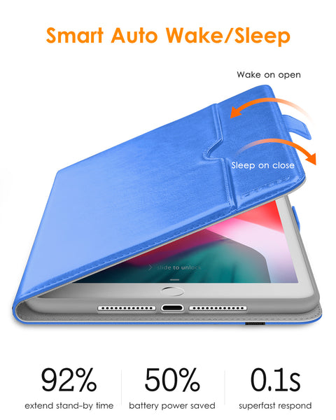 DTTO for iPad 9.7 Inch 5th/6th Generation 2018/2017 Case with Apple Pencil Holder, Premium Leather Folio Stand Cover Case for Apple iPad 9.7 inch, Also Fit iPad Pro 9.7/Air 2/Air - Black