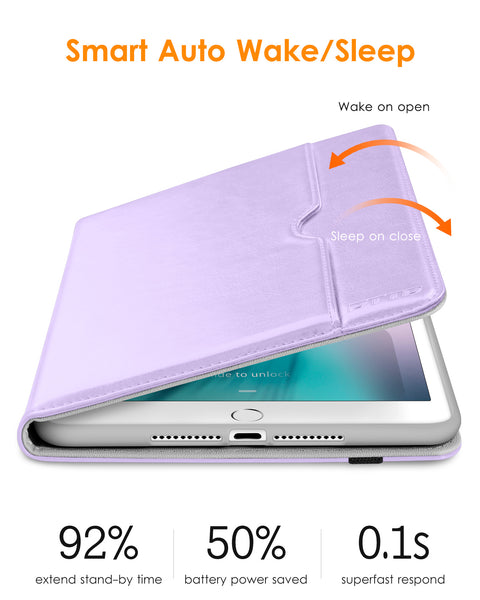 DTTO iPad Mini 4 Case, Premium Leather Folio Stand Cover Case with Multi-Angle Viewing and Auto Wake-Sleep Function, Front Pocket for Apple iPad Mini 4 - Brown