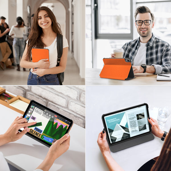 DTTO Case for iPad Mini 6 2021, [Fabric Texture Design+Auto Wake/Sleep+2nd Gen Apple Pencil Charging] Lightweight Hard PC Back Cover for iPad Mini 6th Generation 8.3 inch, Black