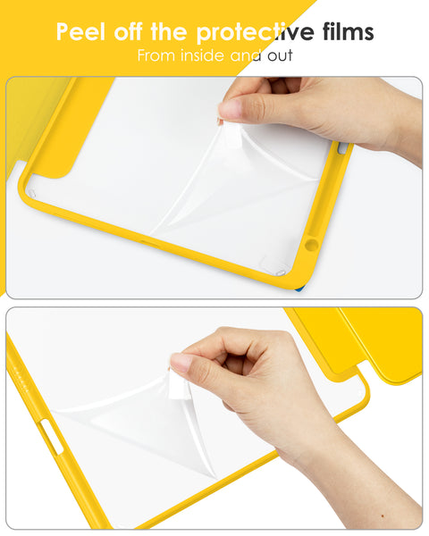 DTTOCASE iPad 10th Generation Case 2022, iPad 10.9 Inch Case with Clear Transparent Back and TPU Shockproof Frame Cover [Built-in Pencil Holder, Support Auto Sleep/Wake] -Watermelon