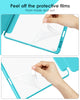 DTTOCASE iPad Pro 12.9 Case 6th / 5th / 4th / 3rd Generation 2022/2021 / 2020/2018,12.9 inch Clear Back Cover[Built-in Pencil Holder,Auto Sleep/Wake,Camera Protection] for iPad Pro-Blue Purple