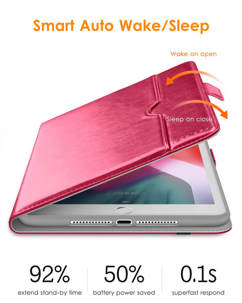 DTTO for iPad 9.7 Inch 5th/6th Generation 2018/2017 Case with Apple Pencil Holder, Premium Leather Folio Stand Cover Case for Apple iPad 9.7 inch, Also Fit iPad Pro 9.7/Air 2/Air - Black