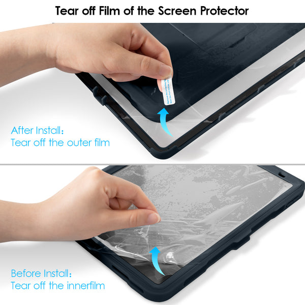 DTTO New iPad Pro 11 inch Case 2022(4th Gen)/2021(3rd Gen), [Screen Protector] Dual Layer Full Body Protection Cover with Pencil Holder, Also Fit iPad Pro 11’’ 2020&2018/iPad Air 5/Air 4 - Black