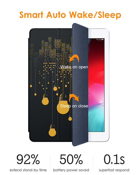 DTTO for iPad Air 2 Case (2014 Released), Ultra Slim Lightweight Smart Case Trifold Stand with Flexible Soft TPU Back Cover for Apple iPad Air 2 (Model A1566/A1567), Black