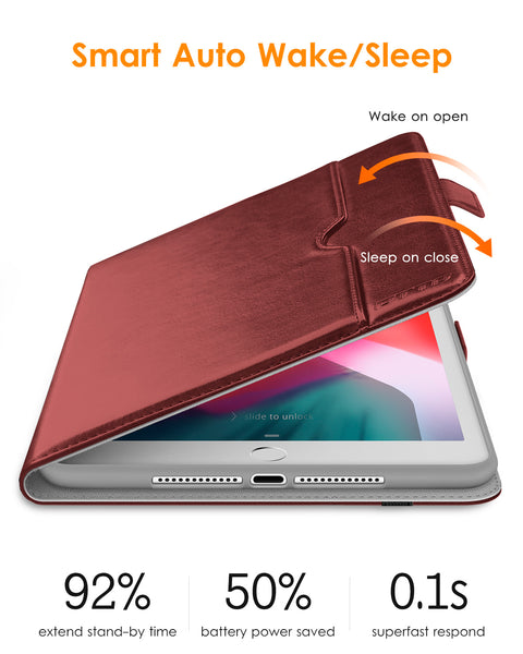 DTTO for iPad 9.7 Inch 5th/6th Generation 2018/2017 Case with Apple Pencil Holder, Premium Leather Folio Stand Cover Case for Apple iPad 9.7 inch, Also Fit iPad Pro 9.7/Air 2/Air - Black