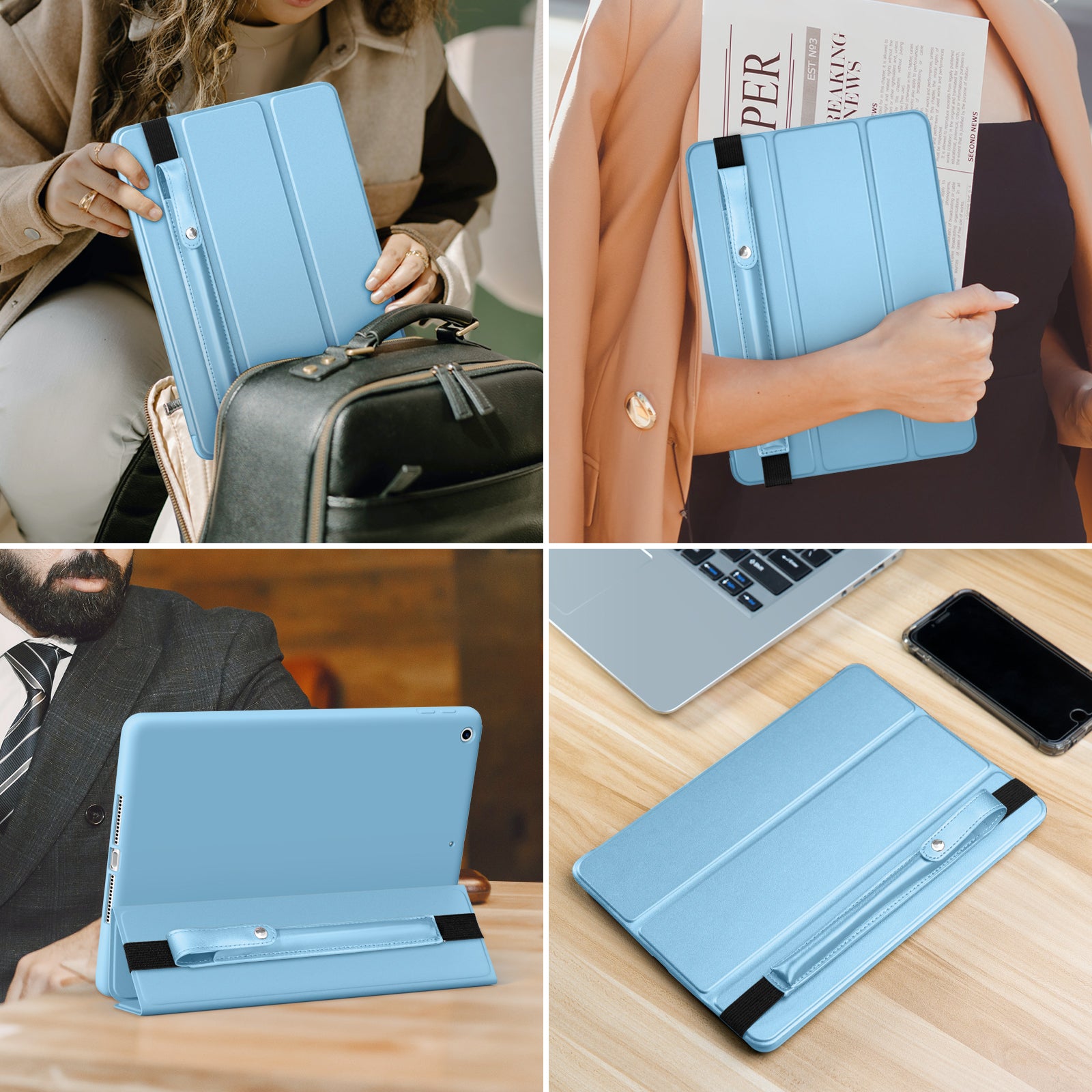 DTTO Pencil Case for Apple Pencil 1st/2nd Generation, PU Leather Pencil Sleeve Pouch with Detachable Elastic Band for iPad 9.7"/ 10.2"/ 10.5"/ 10.9"/ 11"/ 12.9" Case, Mint Green