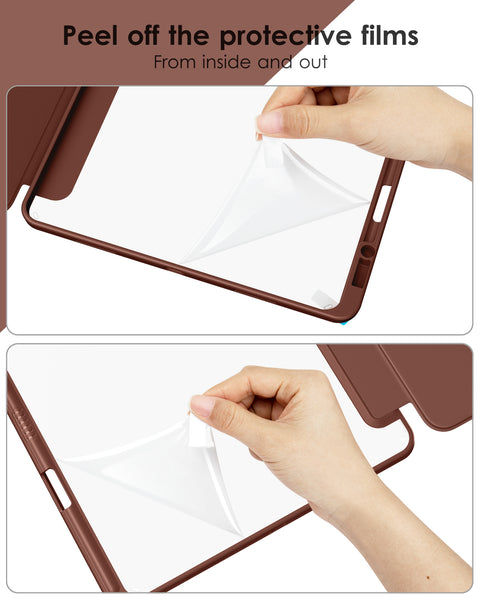 DTTOCASE iPad Pro 12.9 Case 6th / 5th / 4th / 3rd Generation 2022/2021 / 2020/2018,12.9 inch Clear Back Cover[Built-in Pencil Holder,Auto Sleep/Wake,Camera Protection] for iPad Pro-Blue Purple