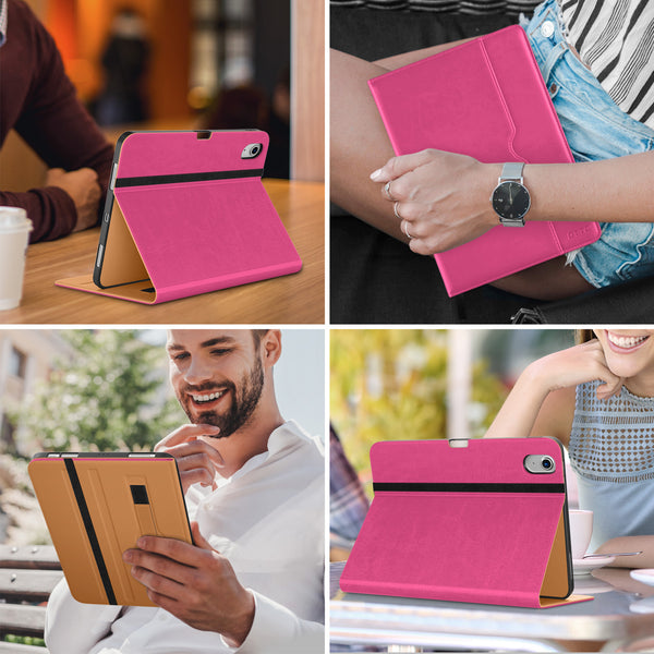 DTTO iPad Air 5th Generation Case (2022) / iPad Air 4th Generation Case (2020) 10.9 Inch, Premium Leather Business Folio Stand Cover with Pencil Holder [2nd Pencil Charging] for iPad Air 5/4, Brown