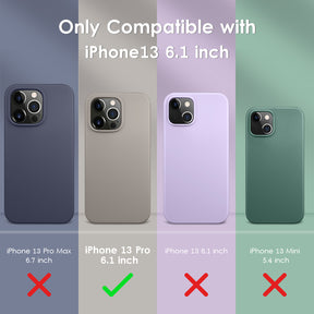 DTTO Compatible with iPhone 13 Pro Case, Ultra Slim Soft Premium Liquid Silicone [Military Grade Drop Protection] Full-Body Protective Bumper Phone Case for iPhone 13 Pro 6.1" (2021) - Lavender