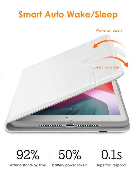 DTTO for iPad 9.7 Inch 5th/6th Generation 2018/2017 Case with Apple Pencil Holder, Premium Leather Folio Stand Cover Case for Apple iPad 9.7 inch, Also Fit iPad Pro 9.7/Air 2/Air - Black