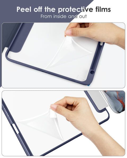 DTTOCASE iPad 10th Generation Case 2022, iPad 10.9 Inch Case with Clear Transparent Back and TPU Shockproof Frame Cover [Built-in Pencil Holder, Support Auto Sleep/Wake] -Black