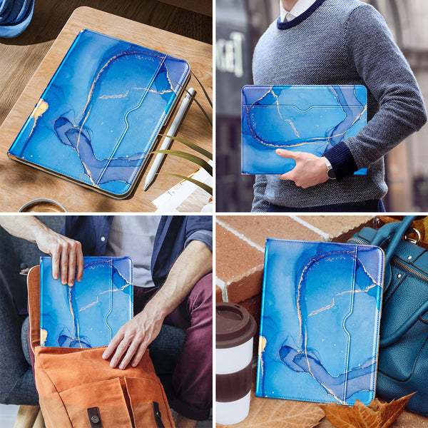 DTTO iPad Pro 12.9 6th / 5th / 4th / 3rd Generation Case 2022/2021/2020/2018, Premium Leather Folio Stand Cover with Built-in Apple Pencil Holder -Auto Wake/Sleep and Multi Viewing Angles,Brown