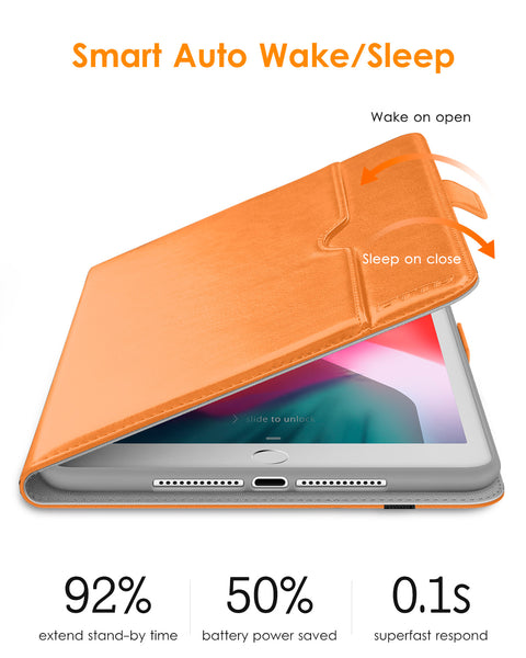 DTTO for iPad 9.7 Inch 5th/6th Generation 2018/2017 Case with Apple Pencil Holder, Premium Leather Folio Stand Cover Case for Apple iPad 9.7 inch, Also Fit iPad Pro 9.7/Air 2/Air - Black