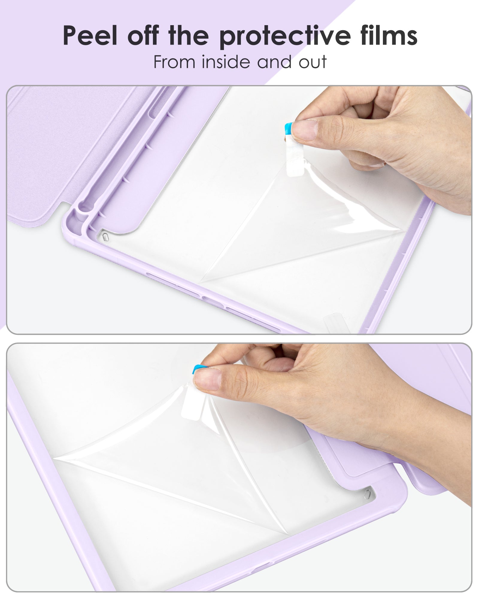 DTTOCASE for iPad 6th / 5th Generation 9.7 inch Case (2018/2017), iPad Air 2 & 1 (2014/2013) Case, Clear Back, Smart Cover [Built-in Pencil Holder, Auto Sleep/Wake] - Rose Gold
