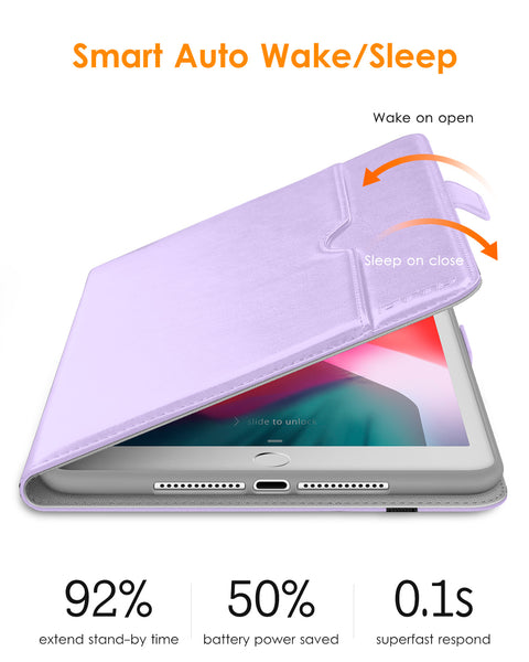 DTTO for iPad 9.7 Inch 5th/6th Generation 2018/2017 Case with Apple Pencil Holder, Premium Leather Folio Stand Cover Case for Apple iPad 9.7 inch, Also Fit iPad Pro 9.7/Air 2/Air - Black