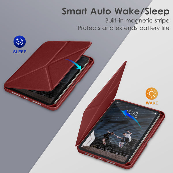 DTTO Case for iPad Mini 6th Gen 8.3 Inch 2021 with Pencil Holder, Multi - Angle Magnetic Standing Cover with TPU Back Shell [Auto Wake/Sleep], Black