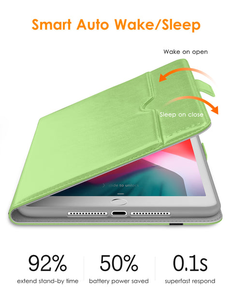 DTTO for iPad 9.7 Inch 5th/6th Generation 2018/2017 Case with Apple Pencil Holder, Premium Leather Folio Stand Cover Case for Apple iPad 9.7 inch, Also Fit iPad Pro 9.7/Air 2/Air - Black