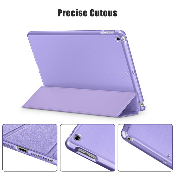 DTTO for iPad 9th/8th/7th Generation 10.2 inch 2021/2020/2019 Case, Premium Silk Pattern Slim Trifold Stand Cover - Lightweight Smart Auto Wake/Sleep Shell with Protective Hard Back, Matcha Green