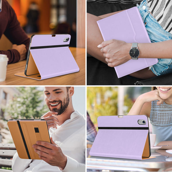 DTTO iPad Air 5th Generation Case (2022) / iPad Air 4th Generation Case (2020) 10.9 Inch, Premium Leather Business Folio Stand Cover with Pencil Holder [2nd Pencil Charging] for iPad Air 5/4, Brown