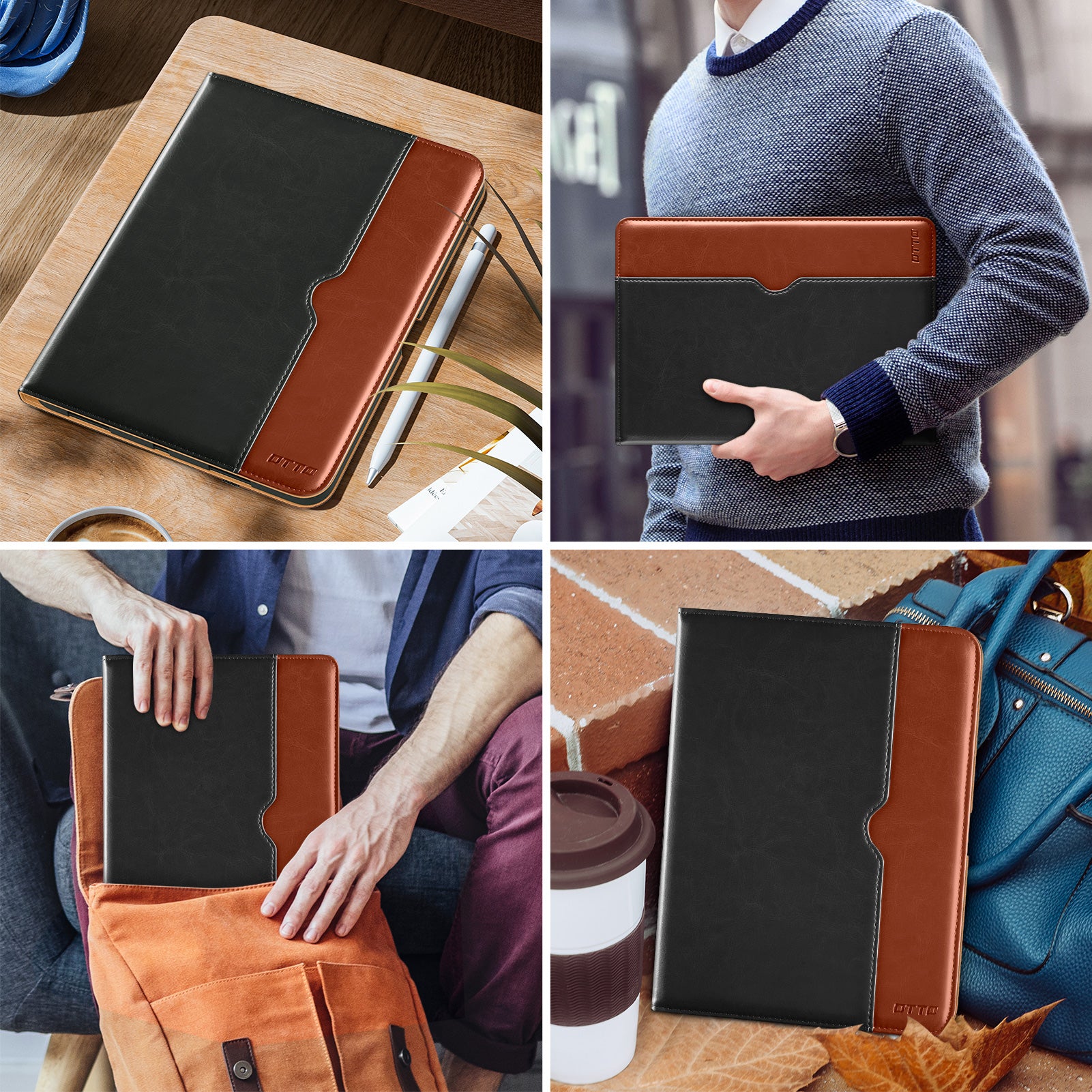 DTTO iPad Pro 12.9 6th / 5th / 4th / 3rd Generation Case 2022/2021/2020/2018, Premium Leather Folio Stand Cover with Built-in Apple Pencil Holder -Auto Wake/Sleep and Multi Viewing Angles,Brown