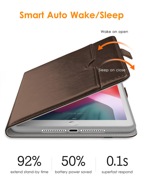 DTTO for iPad 9.7 Inch 5th/6th Generation 2018/2017 Case with Apple Pencil Holder, Premium Leather Folio Stand Cover Case for Apple iPad 9.7 inch, Also Fit iPad Pro 9.7/Air 2/Air - Black