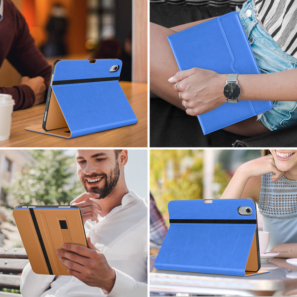 DTTO iPad Air 5th Generation Case (2022) / iPad Air 4th Generation Case (2020) 10.9 Inch, Premium Leather Business Folio Stand Cover with Pencil Holder [2nd Pencil Charging] for iPad Air 5/4, Brown