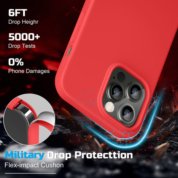 DTTO Compatible with iPhone 14 Pro Max Case, Ultra Slim Soft Premium Liquid Silicone [Military Grade Drop Protection] Full-Body Protective Bumper Phone Case for iPhone 14 Pro Max 6.7"(2022)- Orange