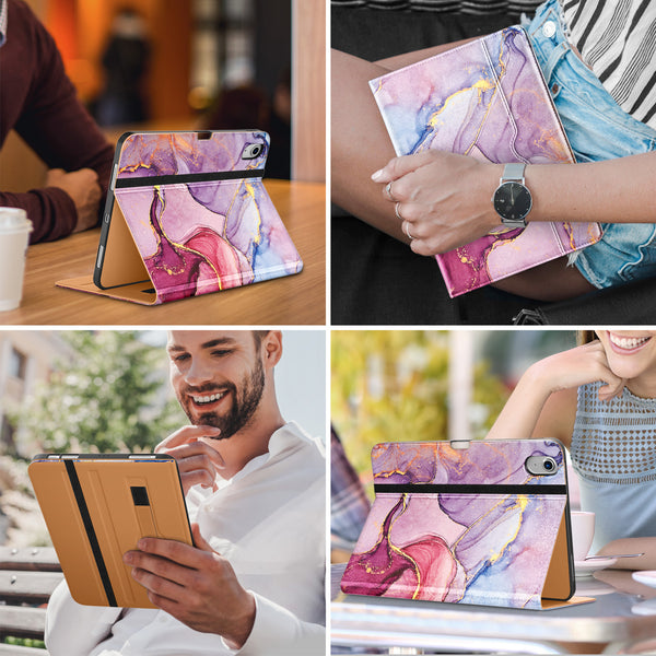 DTTO iPad Air 5th Generation Case (2022) / iPad Air 4th Generation Case (2020) 10.9 Inch, Premium Leather Business Folio Stand Cover with Pencil Holder [2nd Pencil Charging] for iPad Air 5/4, Brown