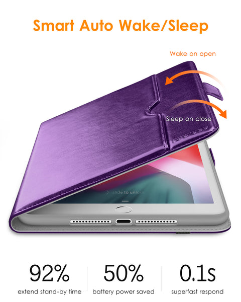 DTTO for iPad 9.7 Inch 5th/6th Generation 2018/2017 Case with Apple Pencil Holder, Premium Leather Folio Stand Cover Case for Apple iPad 9.7 inch, Also Fit iPad Pro 9.7/Air 2/Air - Black