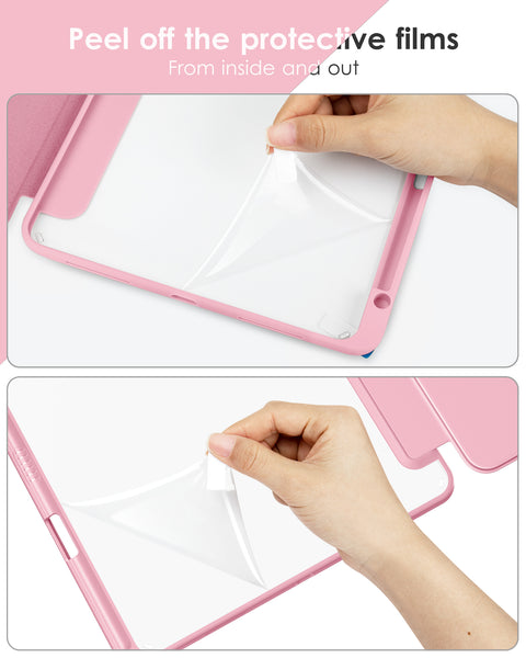 DTTOCASE iPad 10th Generation Case 2022, iPad 10.9 Inch Case with Clear Transparent Back and TPU Shockproof Frame Cover [Built-in Pencil Holder, Support Auto Sleep/Wake] -Black