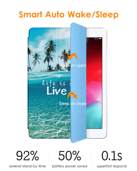 DTTO for iPad Air 2 Case (2014 Released), Ultra Slim Lightweight Smart Case Trifold Stand with Flexible Soft TPU Back Cover for Apple iPad Air 2 (Model A1566/A1567), Black