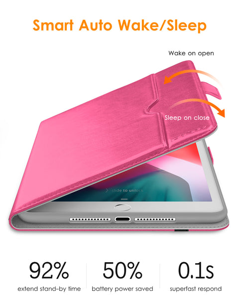 DTTO for iPad 9.7 Inch 5th/6th Generation 2018/2017 Case with Apple Pencil Holder, Premium Leather Folio Stand Cover Case for Apple iPad 9.7 inch, Also Fit iPad Pro 9.7/Air 2/Air - Black