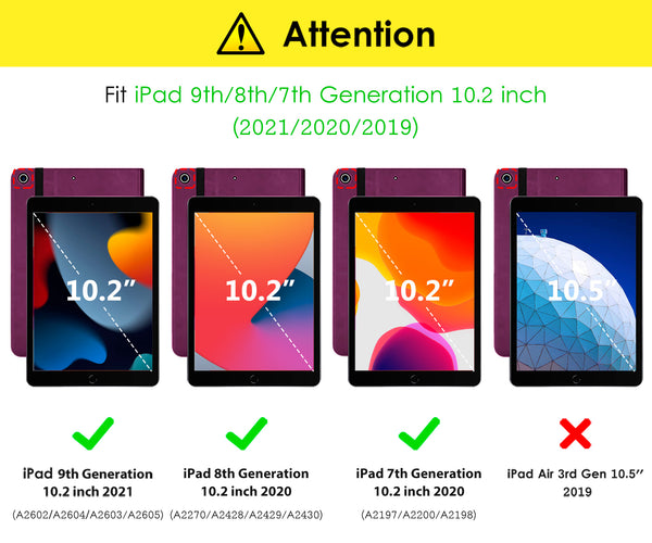 DTTO iPad 9th/8th/7th Generation 10.2 Inch Case 2021/2020/2019, Premium Leather Business Folio Stand Cover with Built-in Apple Pencil Holder - Auto Wake/Sleep and Multiple Viewing Angles, Blue