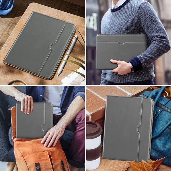 DTTO iPad Pro 12.9 6th / 5th / 4th / 3rd Generation Case 2022/2021/2020/2018, Premium Leather Folio Stand Cover with Built-in Apple Pencil Holder -Auto Wake/Sleep and Multi Viewing Angles,Brown