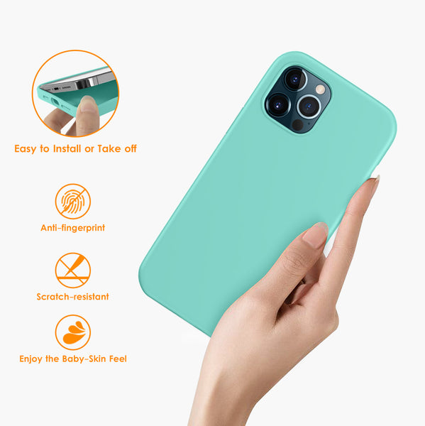 DTTO Compatible with iPhone 12/12 Pro Case,Shockproof Silicone [Romance Series] Cover [Enhanced Camera and Screen Protection] with Honeycomb Grid Cushion for iPhone 12 6.1” 2020,Midnight Green