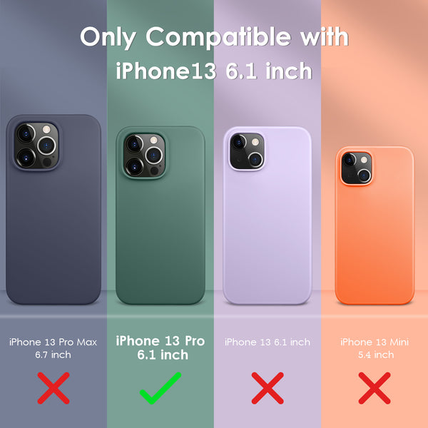 DTTO Compatible with iPhone 13 Pro Case, Ultra Slim Soft Premium Liquid Silicone [Military Grade Drop Protection] Full-Body Protective Bumper Phone Case for iPhone 13 Pro 6.1" (2021) - Lavender