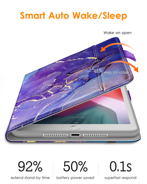 DTTO for iPad 9.7 Inch 5th/6th Generation 2018/2017 Case with Apple Pencil Holder, Premium Leather Folio Stand Cover Case for Apple iPad 9.7 inch, Also Fit iPad Pro 9.7/Air 2/Air - Black