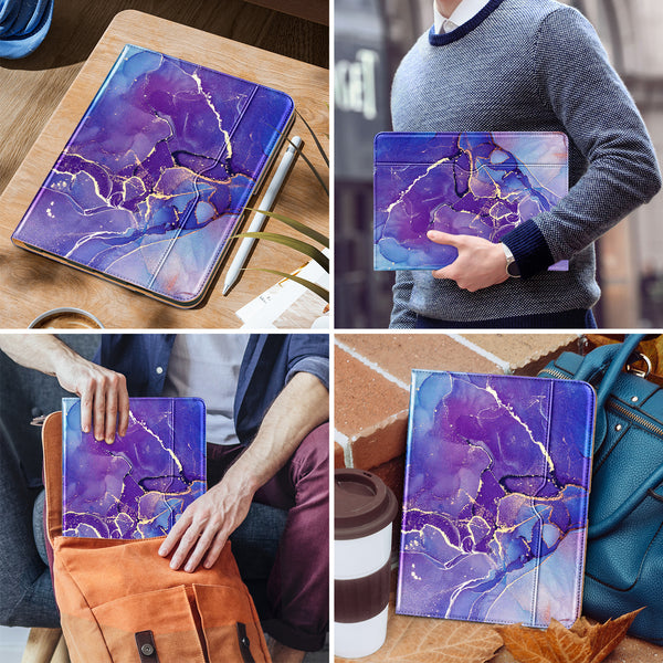 DTTO iPad Pro 12.9 6th / 5th / 4th / 3rd Generation Case 2022/2021/2020/2018, Premium Leather Folio Stand Cover with Built-in Apple Pencil Holder -Auto Wake/Sleep and Multi Viewing Angles,Brown