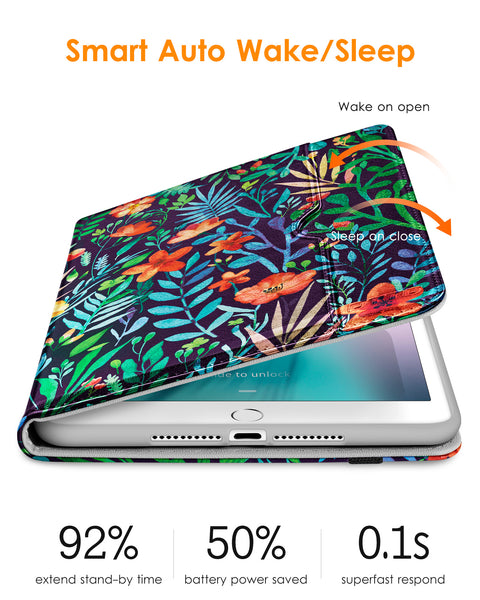 DTTO iPad Mini 4 Case, Premium Leather Folio Stand Cover Case with Multi-Angle Viewing and Auto Wake-Sleep Function, Front Pocket for Apple iPad Mini 4 - Brown