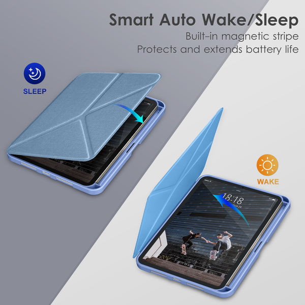 DTTO Case for iPad Mini 6th Gen 8.3 Inch 2021 with Pencil Holder, Multi - Angle Magnetic Standing Cover with TPU Back Shell [Auto Wake/Sleep], Black