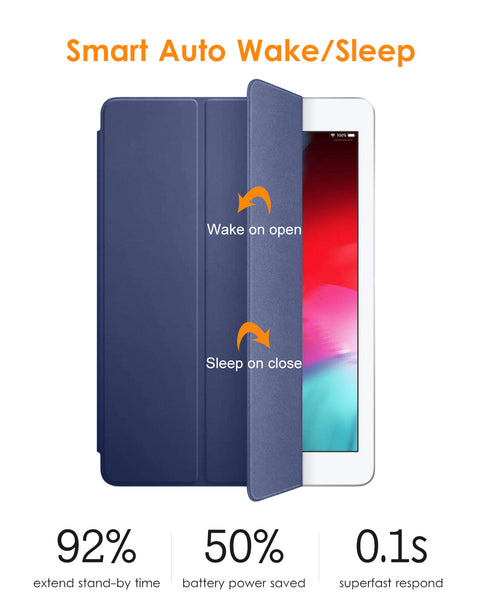 DTTO for iPad Air 2 Case (2014 Released), Ultra Slim Lightweight Smart Case Trifold Stand with Flexible Soft TPU Back Cover for Apple iPad Air 2 (Model A1566/A1567), Black