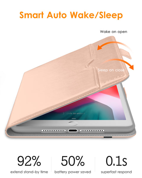 DTTO for iPad 9.7 Inch 5th/6th Generation 2018/2017 Case with Apple Pencil Holder, Premium Leather Folio Stand Cover Case for Apple iPad 9.7 inch, Also Fit iPad Pro 9.7/Air 2/Air - Black