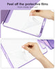 DTTOCASE iPad Pro 12.9 Case 6th / 5th / 4th / 3rd Generation 2022/2021 / 2020/2018,12.9 inch Clear Back Cover[Built-in Pencil Holder,Auto Sleep/Wake,Camera Protection] for iPad Pro-Blue Purple