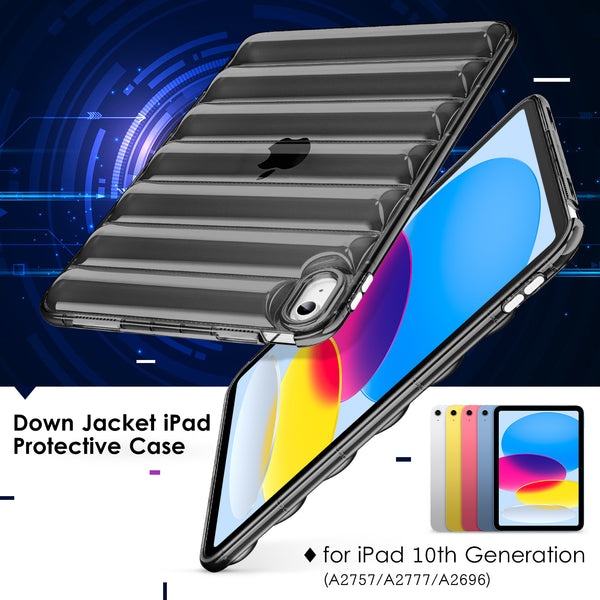 DTTOCASE for iPad 10th Generation Case 2022, Air Cushion Clear iPad 10.9 Inch Soft Case, Transparent [Yellowing Resistant,Anti-Fingerprint,Anti-Scratch], Lightweight, Slim - Clear